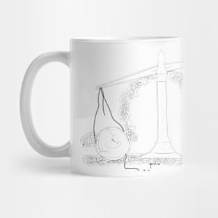 Libra Scales - Black and White Mug